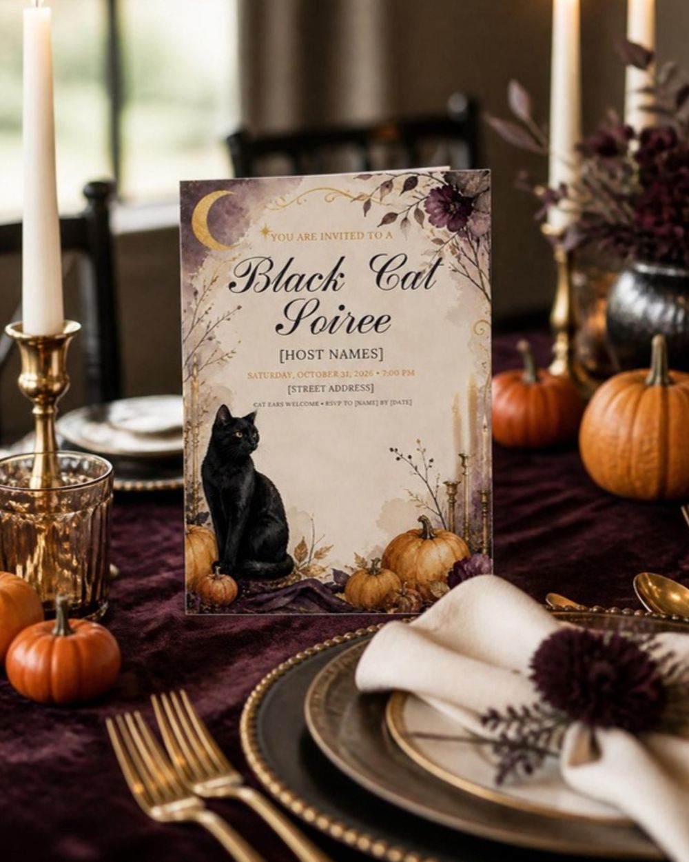 Black Cat Soiree Dinner Party Kit